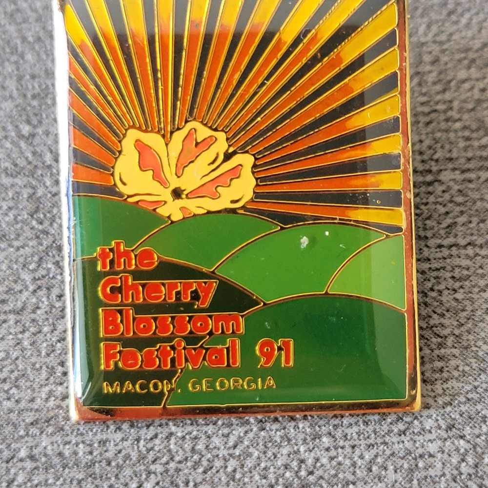 Sunrise Cherry Blossom Enamel Pin